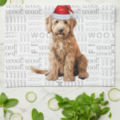Pet Lover Holiday Goldendoodle Santa Dog Weihnacht Geschirrtuch (Gefaltet)