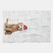 Pet Lover Holiday Goldendoodle Santa Dog Weihnacht Geschirrtuch (Horizontal)