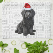 Pet Lover Holiday Labradoodle Santa Dog Weihnachte Geschirrtuch (Gefaltet)
