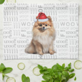 Pet Lover Holiday Pomeranian Dog Christmas Geschirrtuch (Gefaltet)