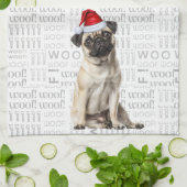 Pet Lover Holiday Pug Santa Dog Christmas Geschirrtuch (Gefaltet)