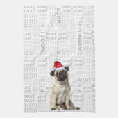 Pet Lover Holiday Pug Santa Dog Christmas Geschirrtuch (Vertikal)