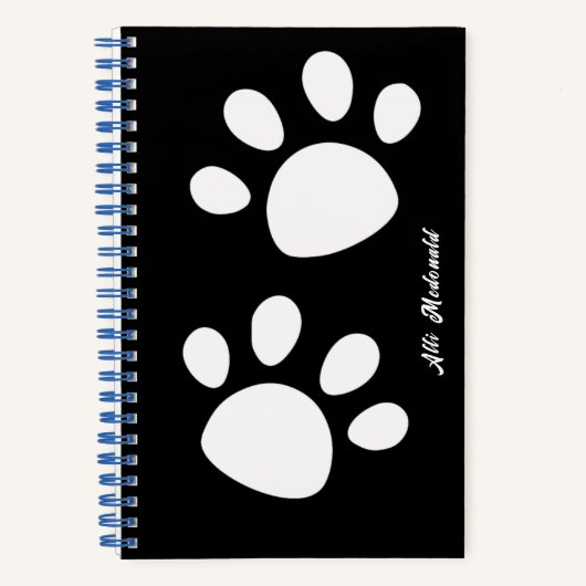 Pet Lover Journal Custom Paws Geschenk Notizblock (Vorderseite)