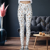 Pet Lover Light Grey Kitty Feline Meow Cat Pattern Leggings
