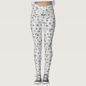 Pet Lover Light Grey Kitty Feline Meow Cat Pattern Leggings (Vorderseite)
