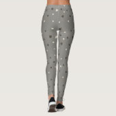 Pet Lover Modern Cute Grey Black White Cat Pattern Leggings (Rückseite)