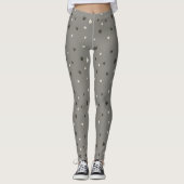Pet Lover Modern Cute Grey Black White Cat Pattern Leggings (Vorderseite)