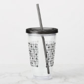 Pet Lover Paw Prints Schwarz-weiß Acryltrinkbecher (Links)