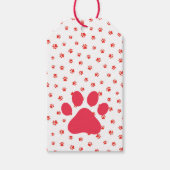 Pet Lover Red Paws Red Gift Wrap Fun Geschenkanhänger (Vorderseite)