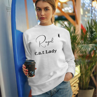 Pet Lover White And Black Script Cat Mom Customize Sweatshirt