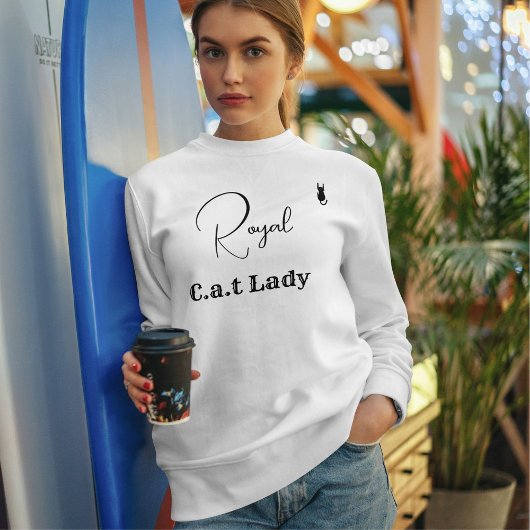 Pet Lover White And Black Script Cat Mom Customize Sweatshirt