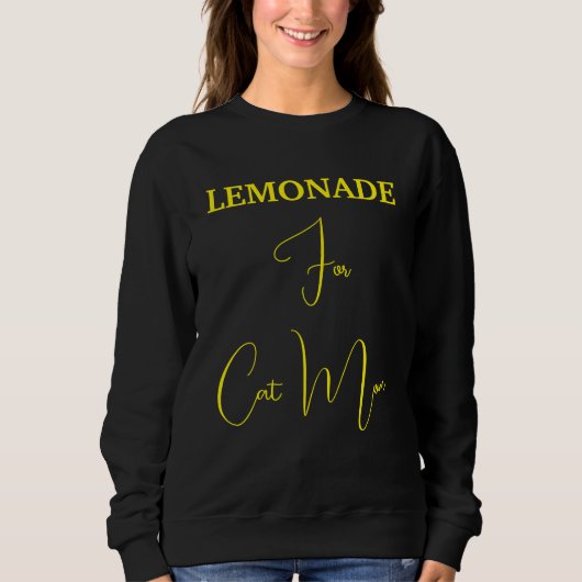 Pet Lover Yellow Script Cat Mom Customized Black Sweatshirt (Vorderseite)