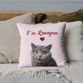 Pet Lovers Cat Photo Red Heart Valentine's Day DIY Kissen