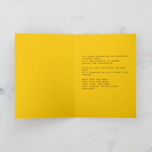 Pet Lover's gemütliches Portrait Einladung (Innenseite)