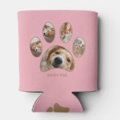 Pet Lovers Gold Paw Print Name Collage Rosa Dosenkühler (Rückseite)