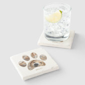 Pet Lovers Gold Paw Print Name Collage Steinuntersetzer (Seitenansicht)