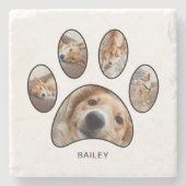 Pet Lovers Paw Print Foto Collage Personalisiert Steinuntersetzer (Vorderseite)
