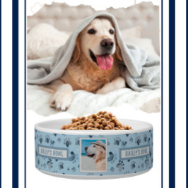 Pet Lovers Paw Prints Foto Name Napf