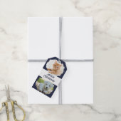 Pet Lovers Personalisiert Zwei Fotos Blauer Weihna Geschenkanhänger (Mit Garn)