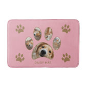 Pet Lovers Pink Gold Paw Print Name Collage Badematte (Vorderseite)