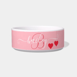 Pet Lovers Pink Heft Monogram Name Napf