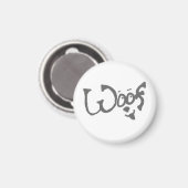 Pet Lover's Woof Dog Magnet (Vorderseite/Rückseite)