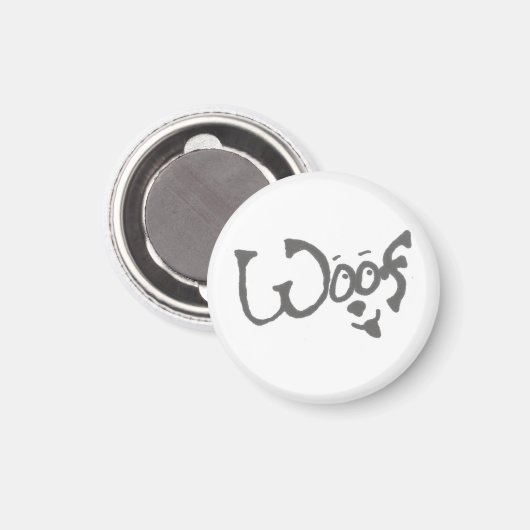 Pet Lover's Woof Dog Magnet (Vorderseite/Rückseite)