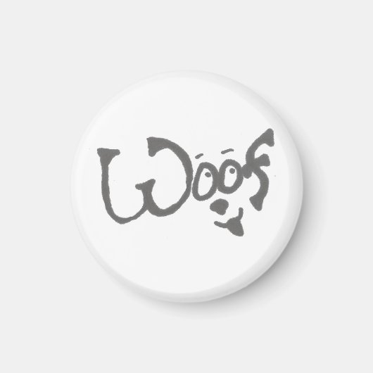 Pet Lover's Woof Dog Magnet (Vorne)