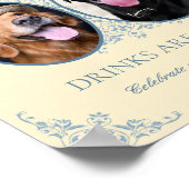 Pet Lovers Yellow Chic Wedding Open Bar Sign Poster (Ecke)