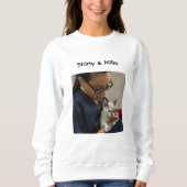 Pet Lovor Cat Mom Cute Modern Personalized Photo  Sweatshirt (Vorderseite)