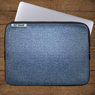 Pet Maam Cat Lover Modern Faux Denim Blue Jeans  Laptopschutzhülle