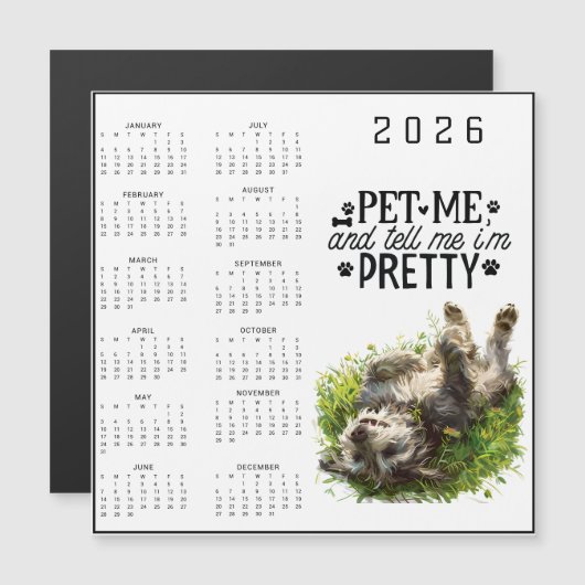 Pet Me and Tell Me I'm Pretty Dog Magnetkarte (Vorne/Hinten)