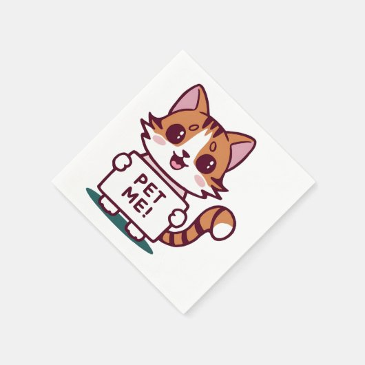 Pet Me Kitty Serviette (Ecke)