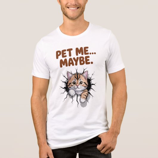 Pet Me Maybe Funny Cat Tri-Blend Shirt (Vorderseite)