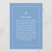 Pet Memorial 12x18 Light Blue Goods Garden Gedicht Programm (Rückseite)