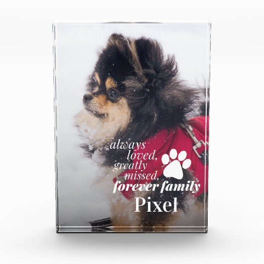 Pet Memorial Beileid Pet Loss Foto Block (Vorderseite)