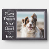 Pet Memorial Beileid Pet Loss Fotoplatte (Vorderseite)