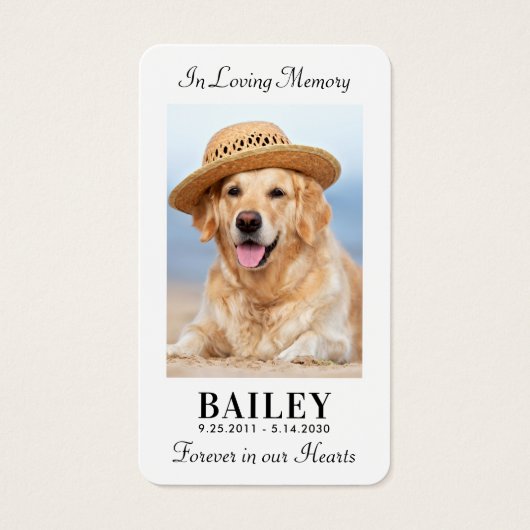 Pet Memorial Best Friend Hund Foto Gebetskarte (Vorderseite)