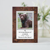 Pet Memorial Card 3.5"x5" - Schokoladenbraun-Foto RSVP Karte (Stehend Vorderseite)