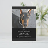 Pet Memorial Card 3.5 "x5" Schwarz - Gott sah Sie Einladung (Stehend Vorderseite)