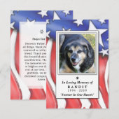 Pet Memorial Card 3.5"x5" - US-Flagge Einladung (Vorne/Hinten)