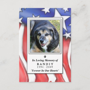 Pet Memorial Card 3.5"x5" - US-Flagge Einladung