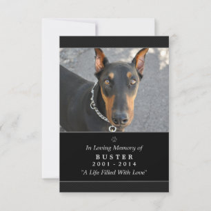 Pet Memorial Card 3.5 x 5 Schwarzes Gebet für Haus Ankündigung