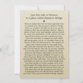 Pet Memorial Card 5"x7" Creme Modern - Männliche H Ankündigung (Rückseite)