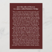 Pet Memorial Card 5"x7" Rainbow Bridge (Männlich) Programm (Rückseite)