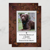 Pet Memorial Card 5"x7" - Schokoladenbraun-Foto Ankündigung (Vorne/Hinten)