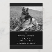 Pet Memorial Card 5"x7" Schwarz - Gottes Gartenged Programm (Vorderseite)