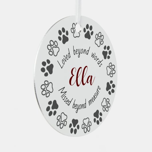 Pet Memorial Ceramic Circle Ornament (Vorderseite Rechts)