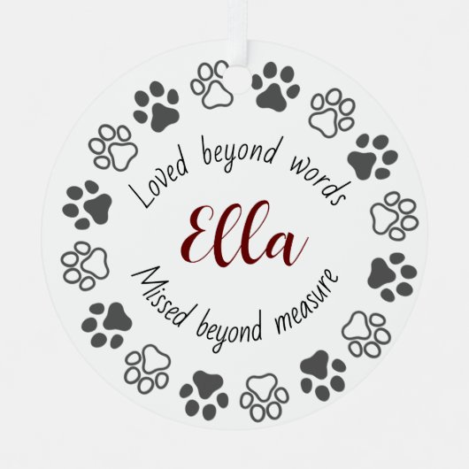 Pet Memorial Ceramic Circle Ornament (Vorderseite)