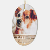Pet Memorial Country Rustic Woodsy Paws Foto Keramik Ornament (Links)